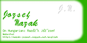 jozsef mazak business card